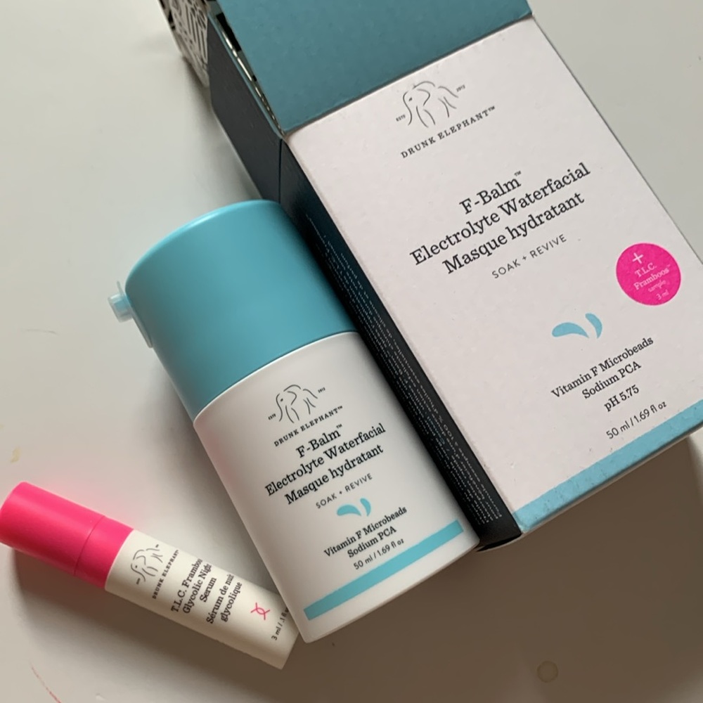 DRUNK ELEPHANT F-Balm Night Mask Hydra Treatment+ TLC Framboos Glycolic Serum